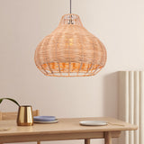 Load image into Gallery viewer, Hand-Woven Rattan Pendant Lampshade Wicker Chandelier