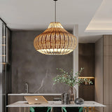 Load image into Gallery viewer, Hand-Woven Rattan Pendant Lampshade Wicker Chandelier