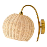 Load image into Gallery viewer, Rattan Lantern Shape Hanging Wall Sconce